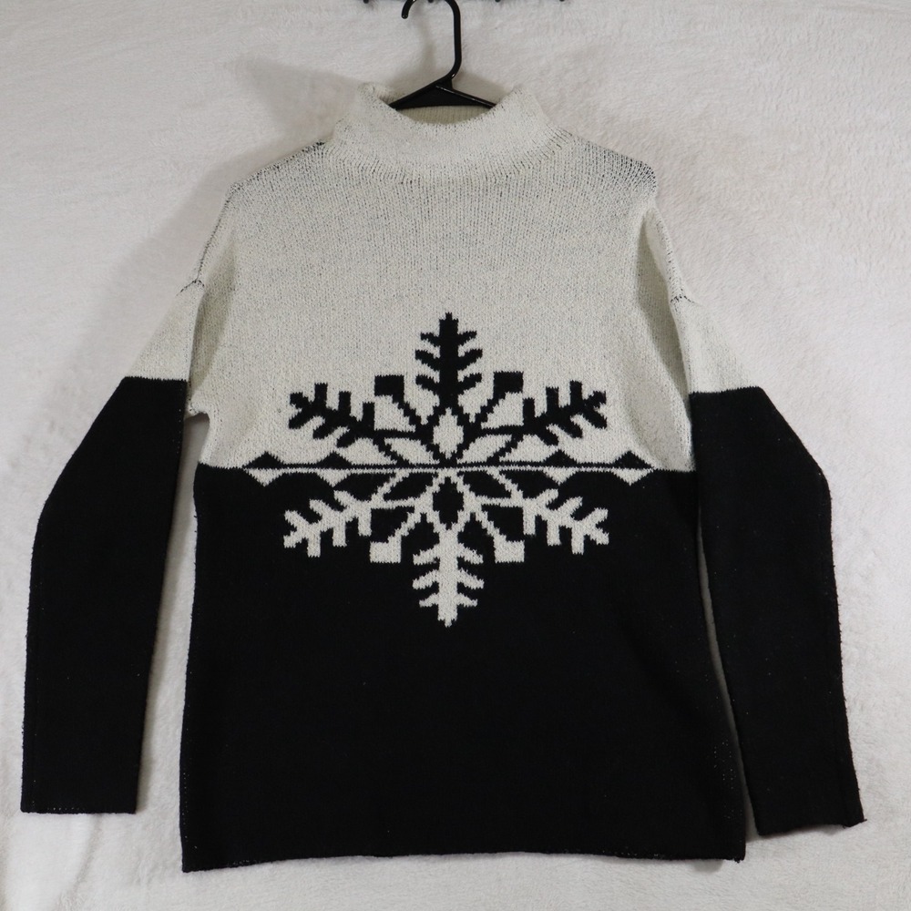 Christian Siriano New York Women's XS Snowflake Sweater Fair Isle Knit Pullover